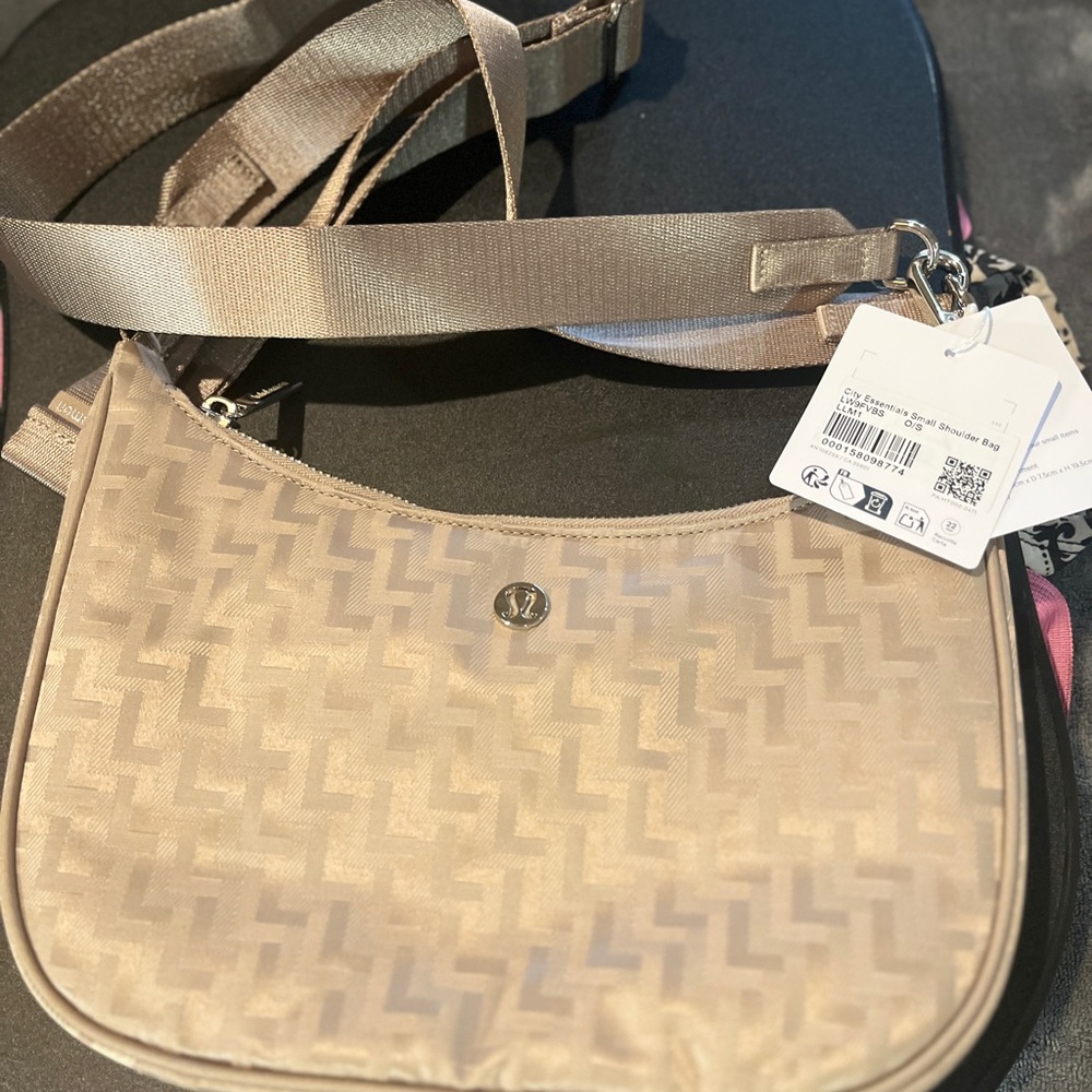 lululemon athletica Tan Chevron-Pattern Crossbody Bag